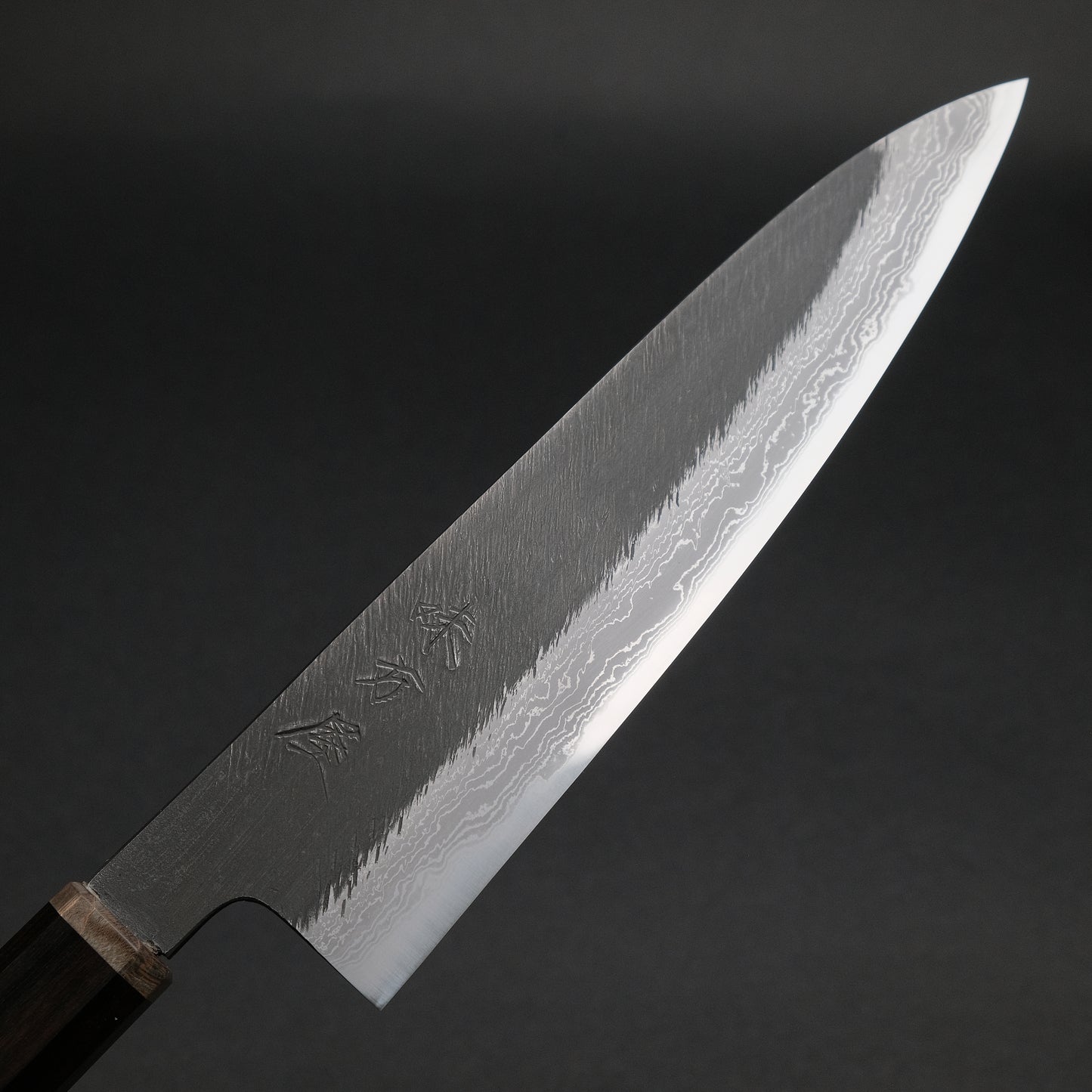 Ajikataya White #2 Matsuba Damascus Gyuto 210 Ebony x Stabilizedwood Handle (#12)