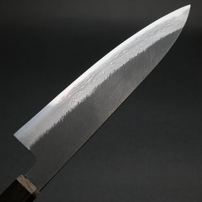 Ajikataya White #2 Matsuba Damascus Gyuto 210 Ebony x Stabilizedwood Handle (#12)