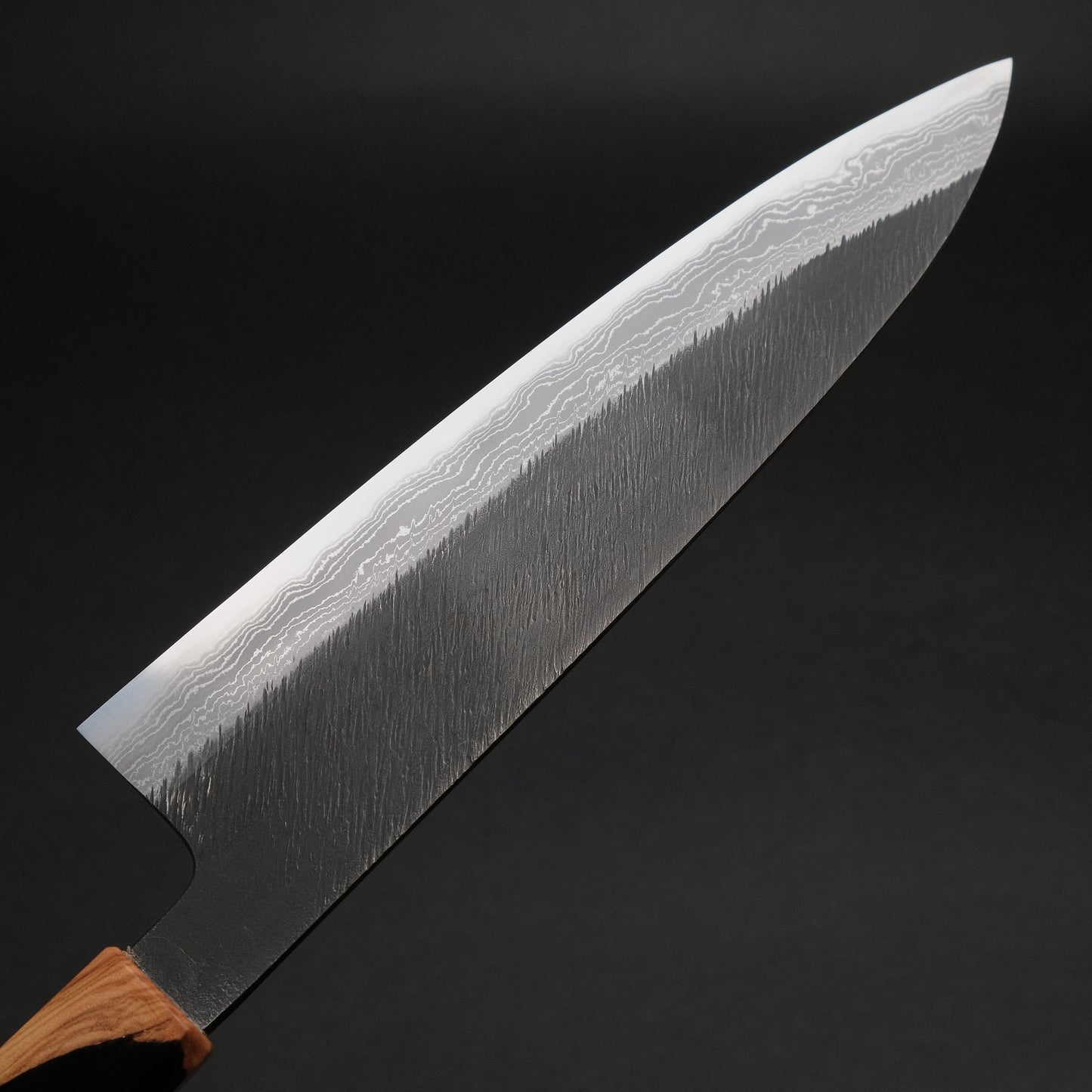 Ajikataya White #2 Matsuba Damascus Gyuto 210 Olive/ Resin Handle (#11)