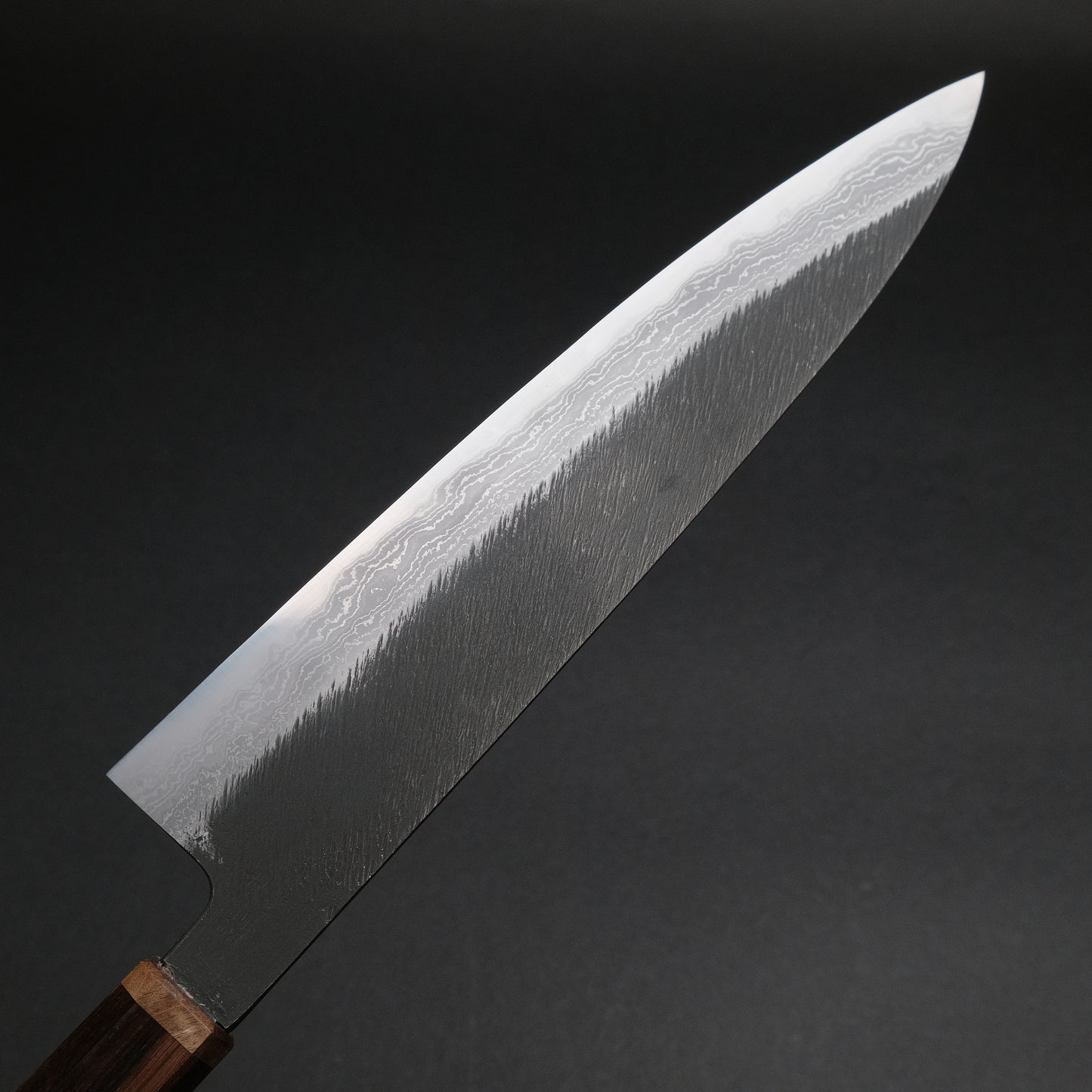 Ajikataya White #2 Matsuba Damascus Gyuto 240 Ebony x Stabilizedwood Handle (#08)