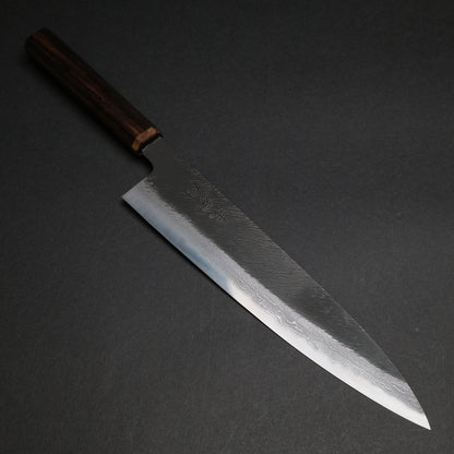 Ajikataya White #2 Matsuba Damascus Gyuto 240 Ebony x Stabilizedwood Handle (#08)