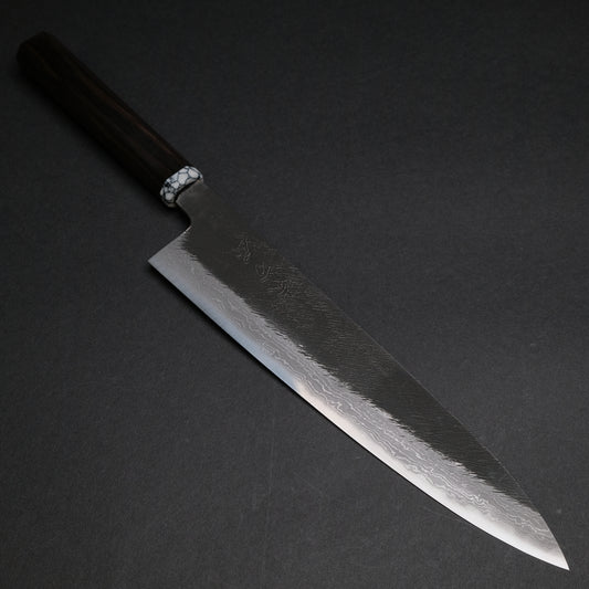 Ajikataya White #2 Matsuba Damascus Gyuto 240 Ebony x TQ Handle (#07)