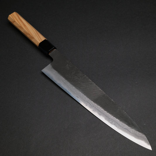 Ajikataya White #2 Matsuba Damascus Gyuto 240 Olive x Buffalo Horn Handle (#10)