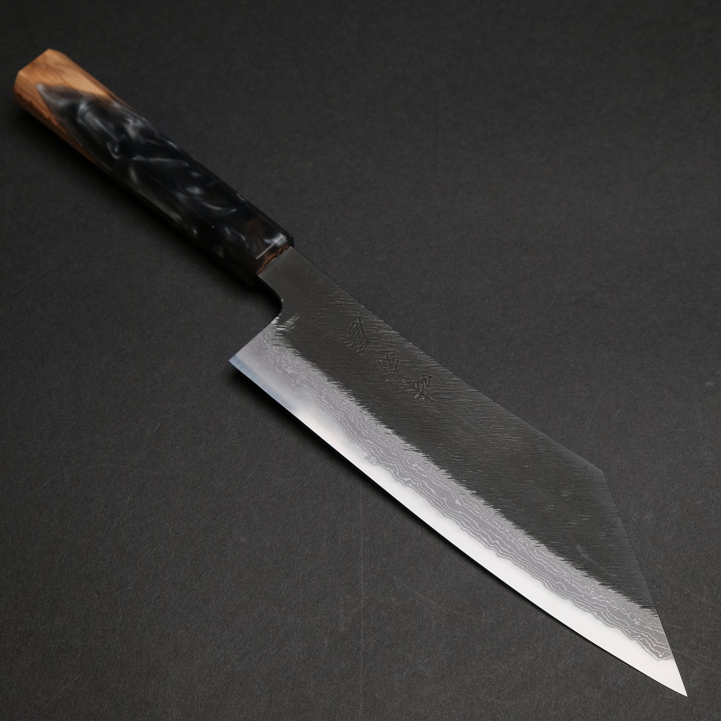 Ajikataya White #2 Matsuba Damascus Hakata 180 Olive/ Resin Handle (#24)