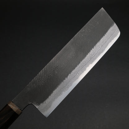 Ajikataya White #2 Matsuba Damascus Nakiri 180 Ebony x Stabilizedwood Handle (#15)