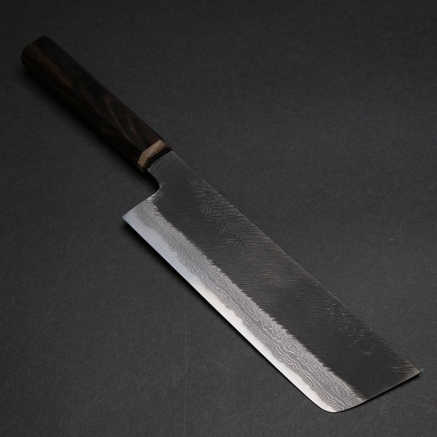 Ajikataya White #2 Matsuba Damascus Nakiri 180 Ebony x Stabilizedwood Handle (#15)