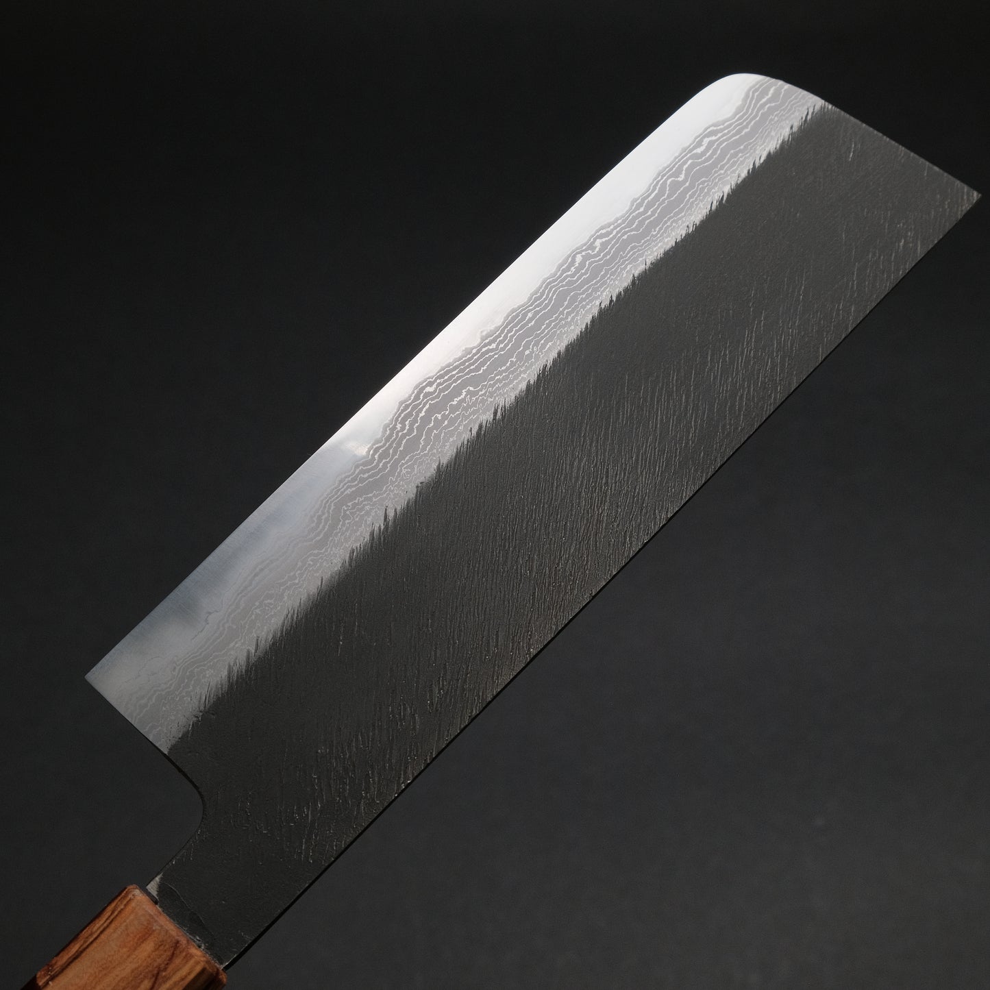 Ajikataya White #2 Matsuba Damascus Nakiri 180 Olive/ Resin Handle (#16)