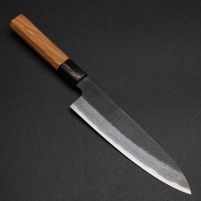 Ajikataya White #2 Matsuba Damascus Petty 150 Olive x Buffalo Horn Handle (#69)