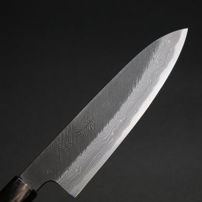 Ajikataya White #2 Matsuba Damascus Petty 150 Olive x Buffalo Horn Handle (#69)