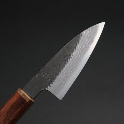 Ajikataya White #2 Matsuba Damascus Petty 80 Rosewood x Stabilizedwood Handle (#32)