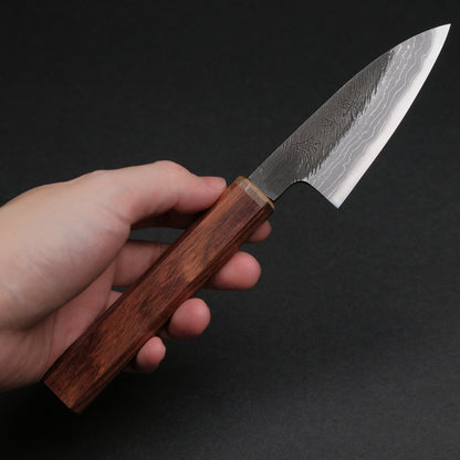 Ajikataya White #2 Matsuba Damascus Petty 80 Rosewood x Stabilizedwood Handle (#32)