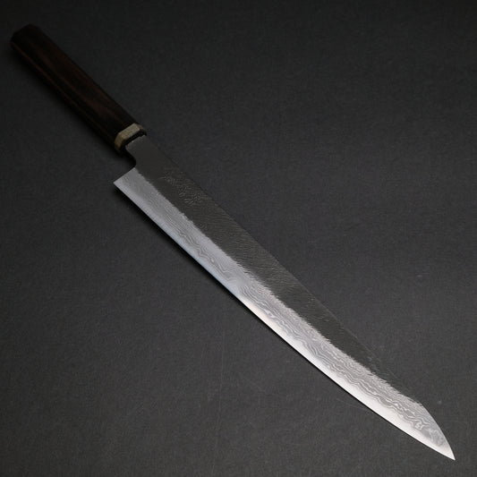 Ajikataya White #2 Matsuba Damascus Sujihiki 270 Ebony x Stabilizedwood Handle (#05)