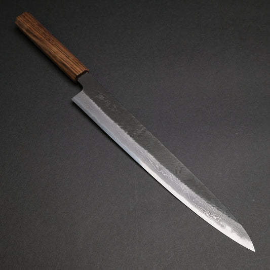 Ajikataya White #2 Matsuba Damascus Sujihiki 270 Obankole Handle (#02)