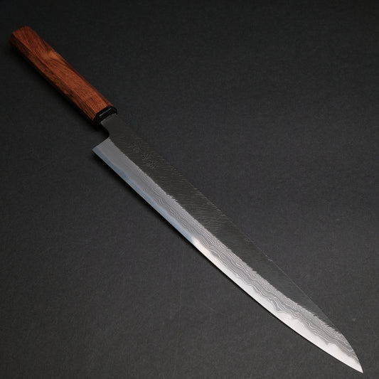 Ajikataya White #2 Matsuba Damascus Sujihiki 270 Rosewood x TQP Handle (#04)