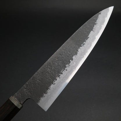 Ajikataya White #2 Nashiji Damascus Gyuto 210 Ebony x Stabilizedwood Handle (#44)