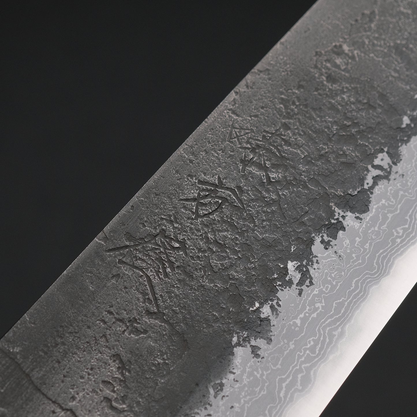 Ajikataya White #2 Nashiji Damascus Gyuto 210 Olive/ Resin Handle (#46)