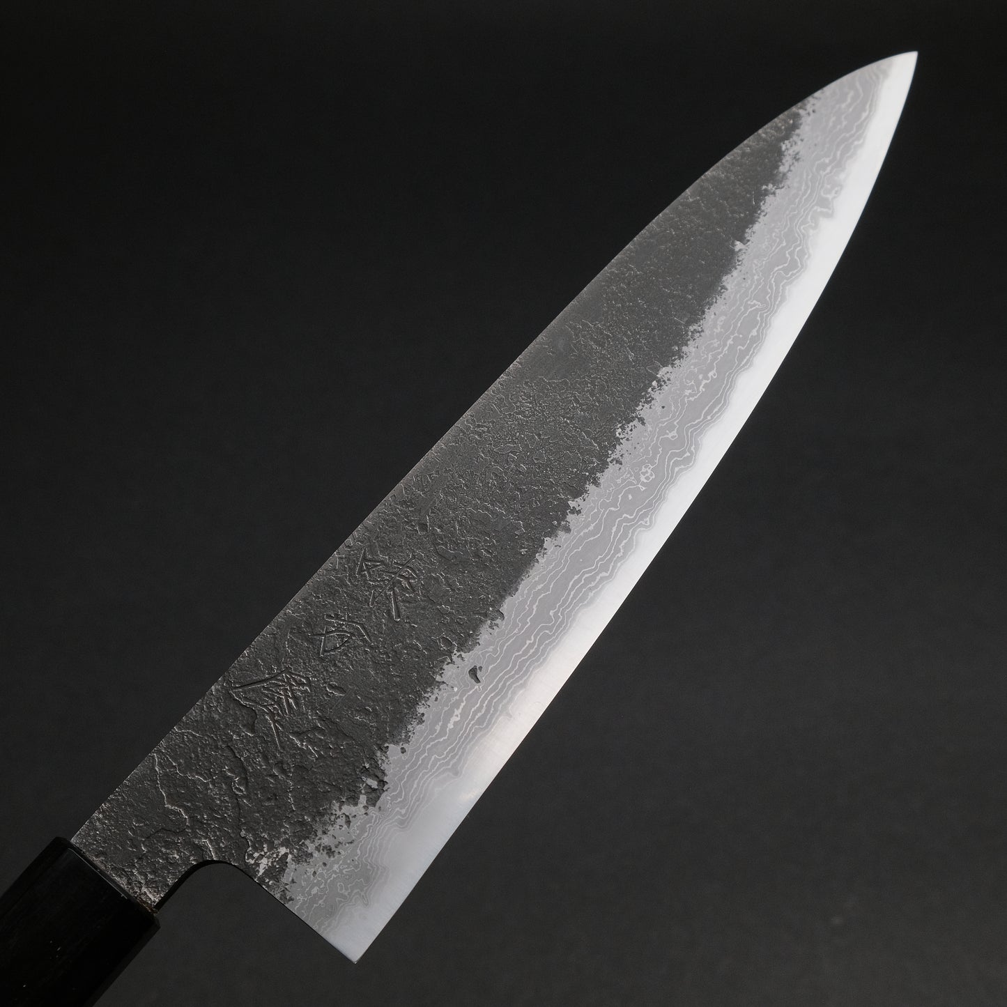 Ajikataya White #2 Nashiji Damascus Gyuto 210 Olive x Buffalo Horn Handle (#47)