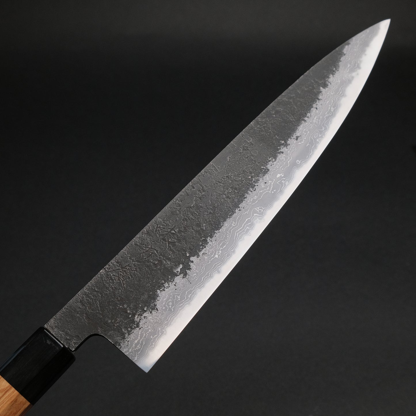 Ajikataya White #2 Nashiji Damascus Gyuto 240 Olive x Buffalo Horn Handle (#40)