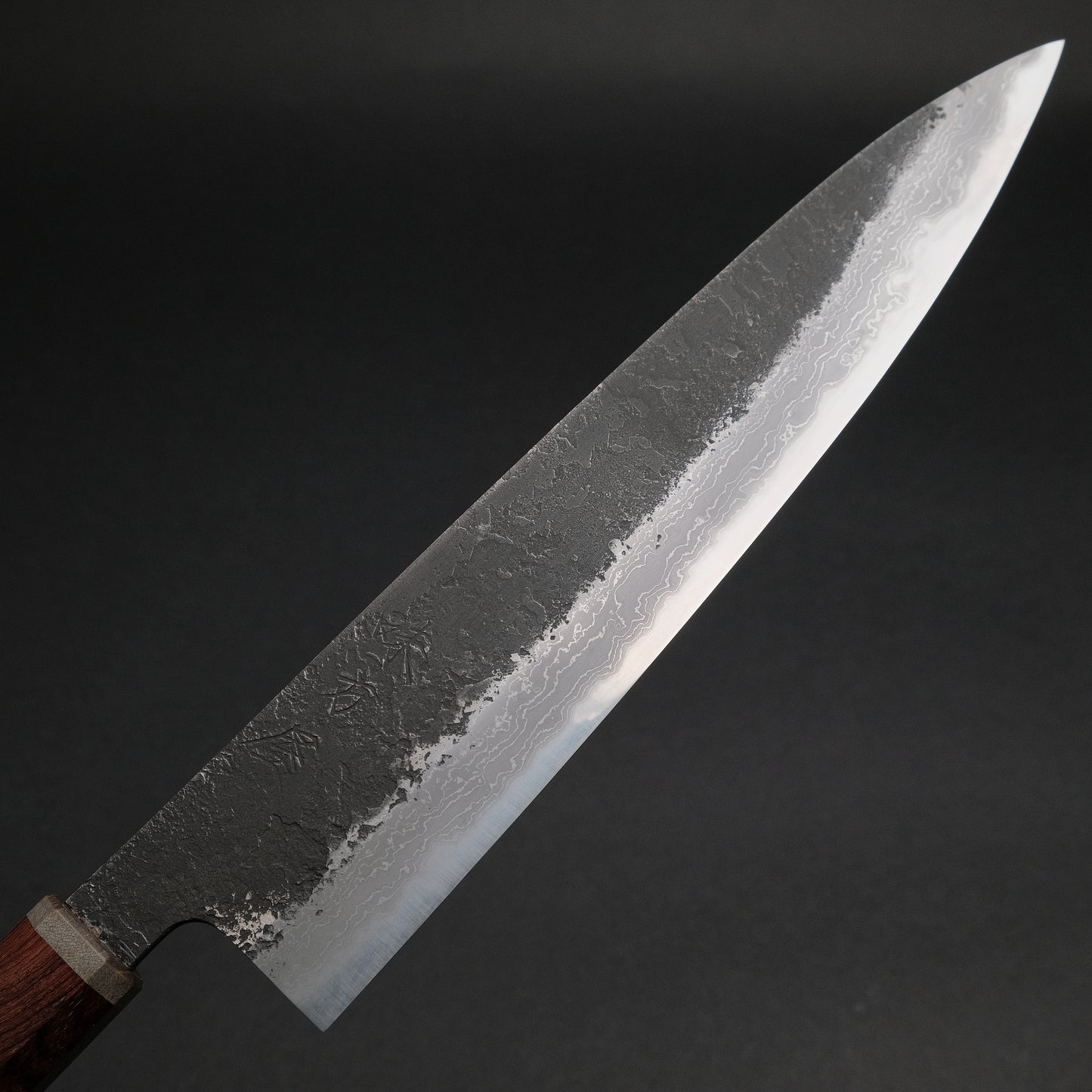 Ajikataya White #2 Nashiji Damascus Gyuto 240 Rosewood x Stabilizedwood Handle (#41)