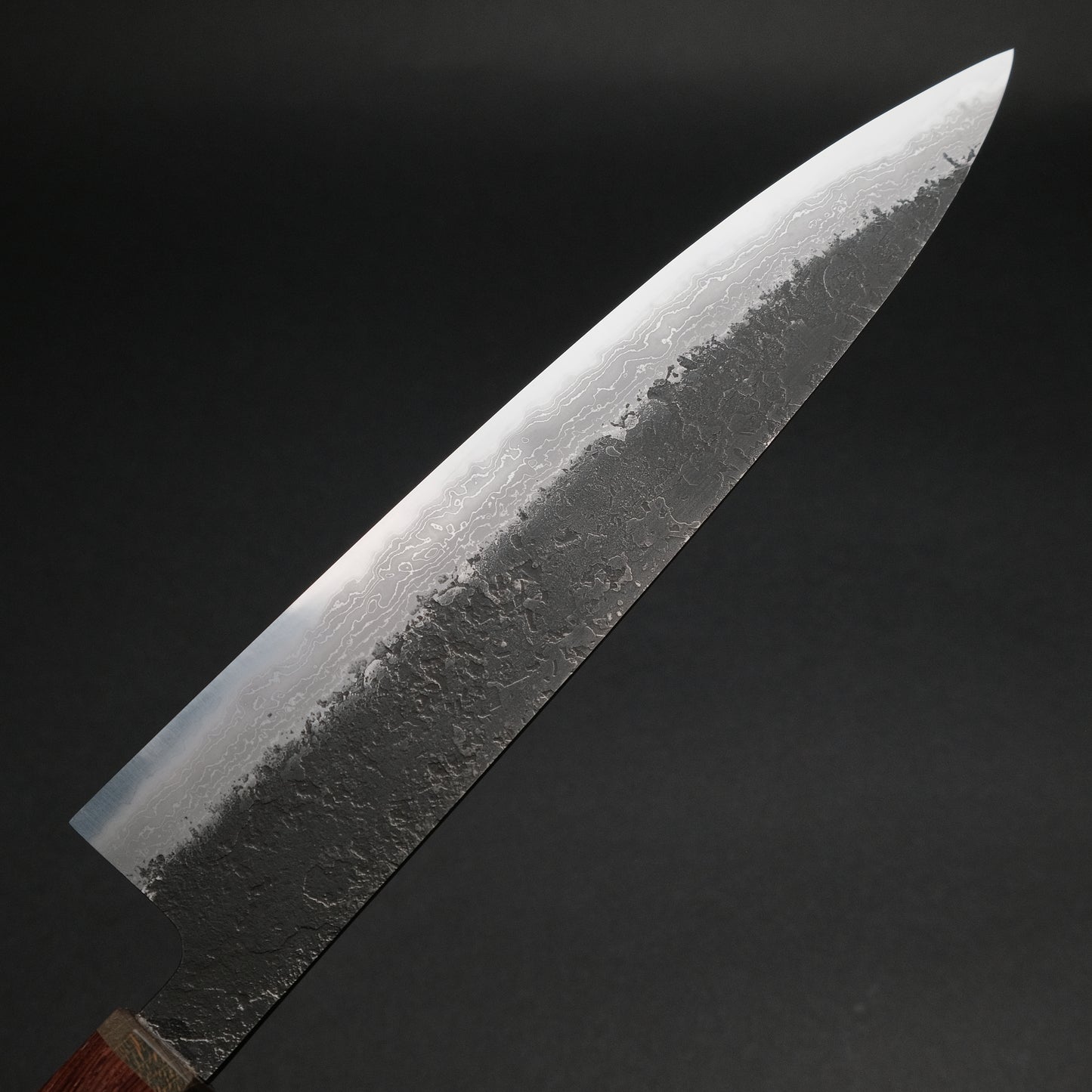 Ajikataya White #2 Nashiji Damascus Gyuto 240 Rosewood x Stabilizedwood Handle (#41)