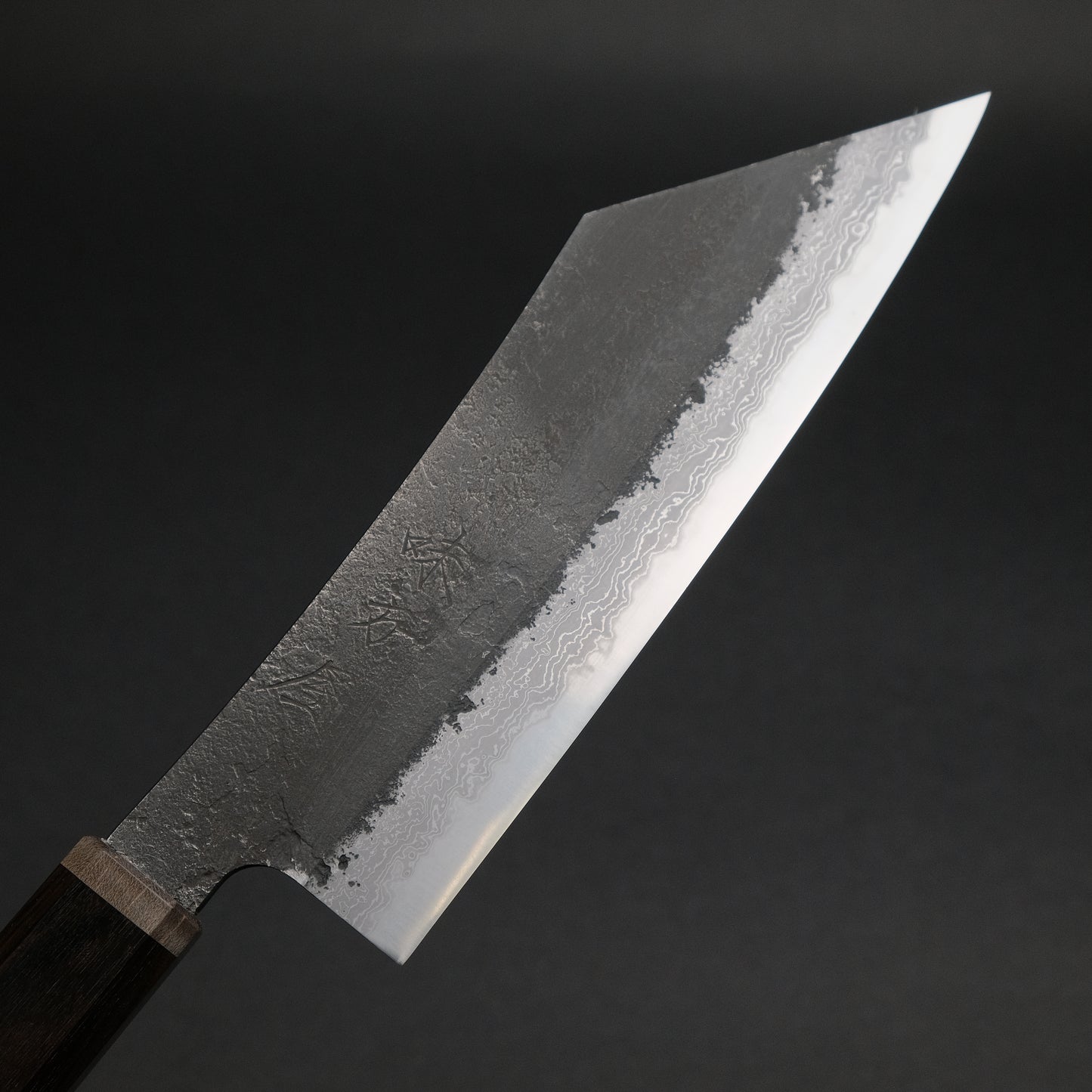 Ajikataya White #2 Nashiji Damascus Hakata 180 Ebony x Stabilizedwood Handle (#56)