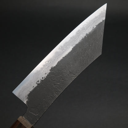 Ajikataya White #2 Nashiji Damascus Hakata 180 Ebony x Stabilizedwood Handle (#56)