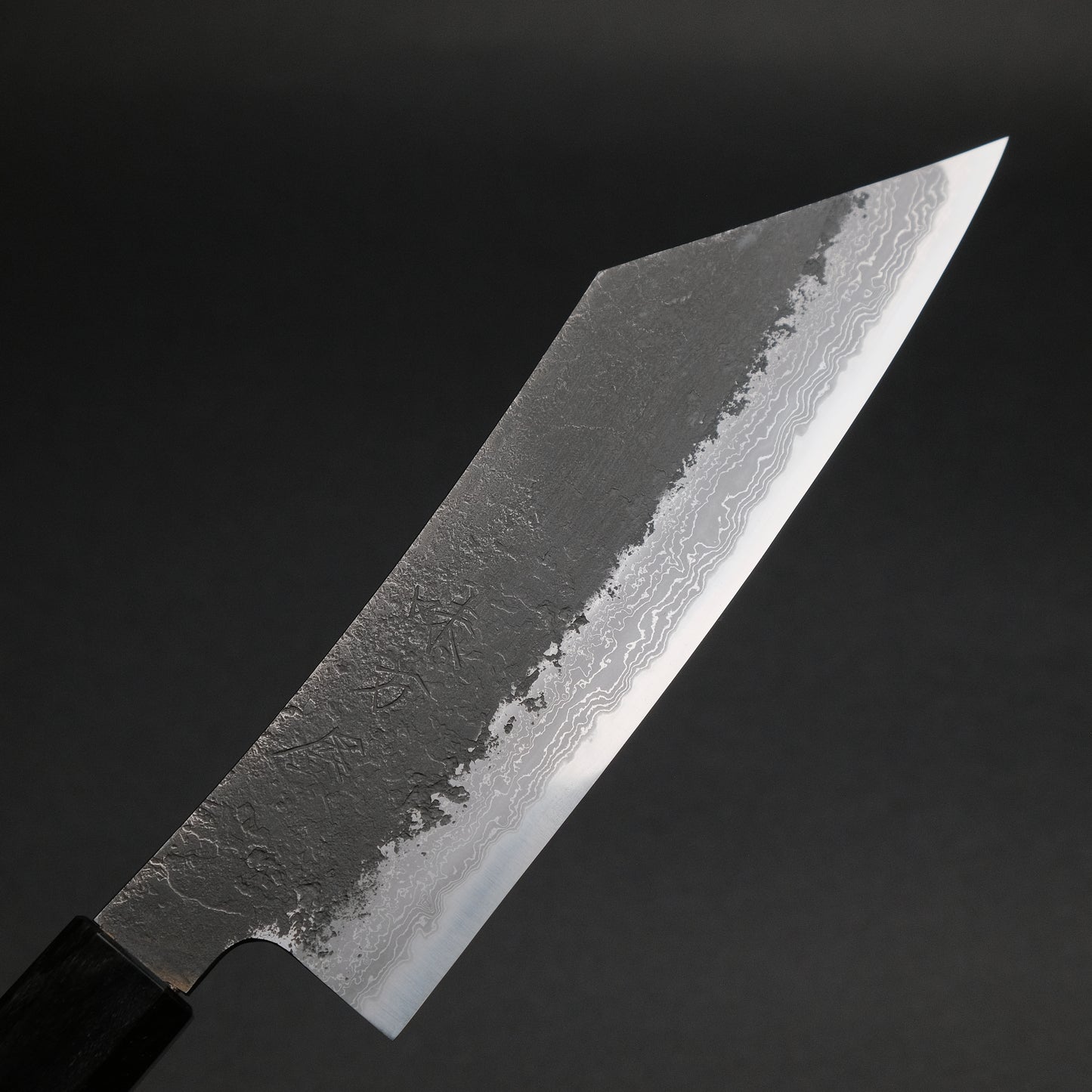 Ajikataya White #2 Nashiji Damascus Hakata 180 Olive x Buffalo Horn Handle (#58)