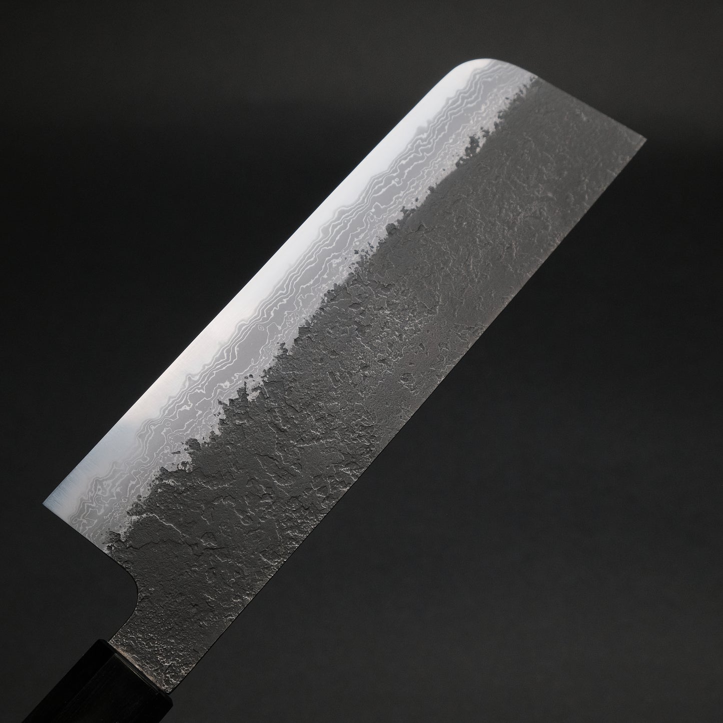 Ajikataya White #2 Nashiji Damascus Nakiri 180 Olive x Buffalo Horn Handle (#54)