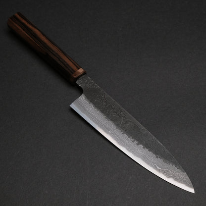 Ajikataya White #2 Nashiji Damascus Petty 150 Ebony x Stabilizedwood Handle (#61)