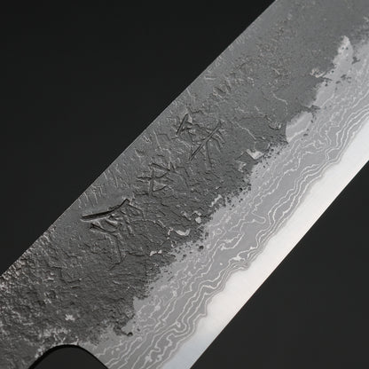 Ajikataya White #2 Nashiji Damascus Petty 150 Obankole Handle (#62)