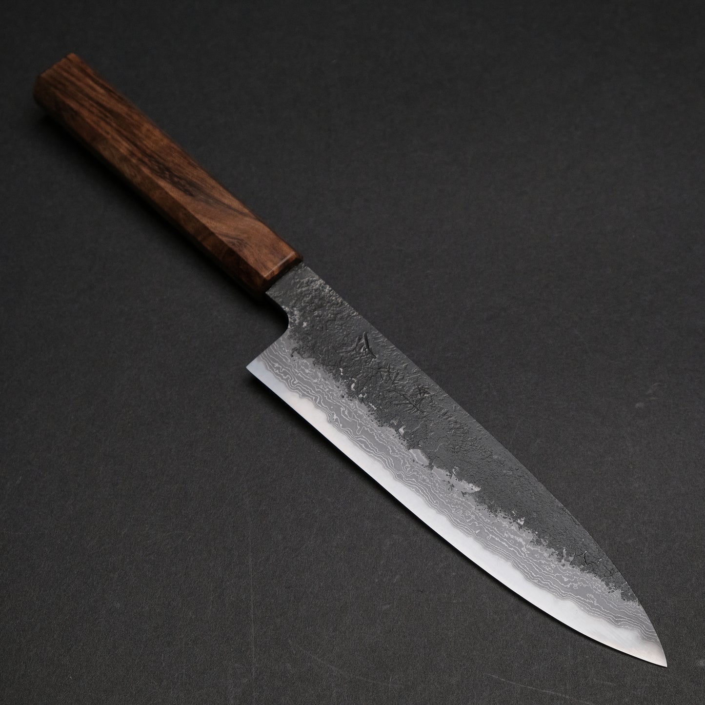 Ajikataya White #2 Nashiji Damascus Petty 150 Obankole Handle (#62)