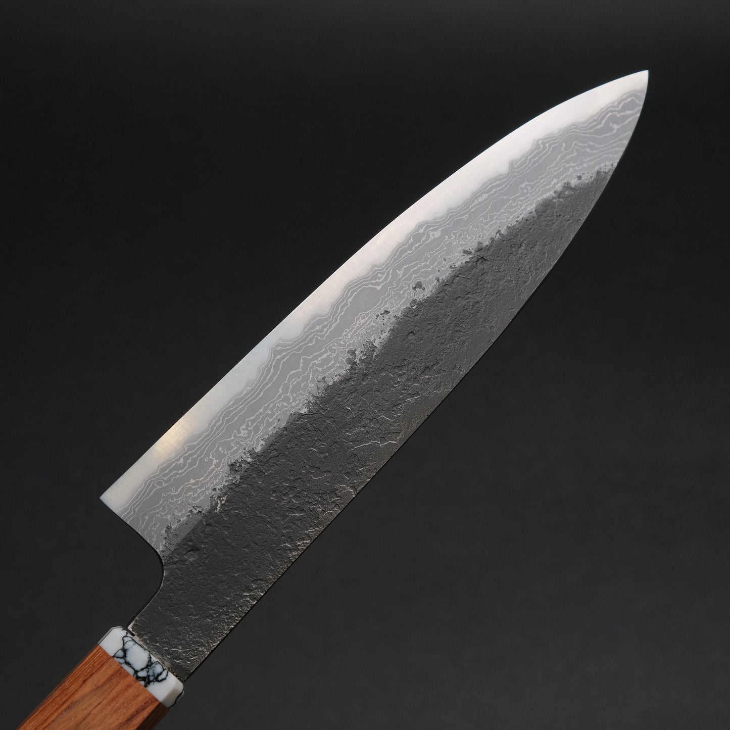 Ajikataya White #2 Nashiji Damascus Petty 150  Rosewood x TQ Handle (#60)