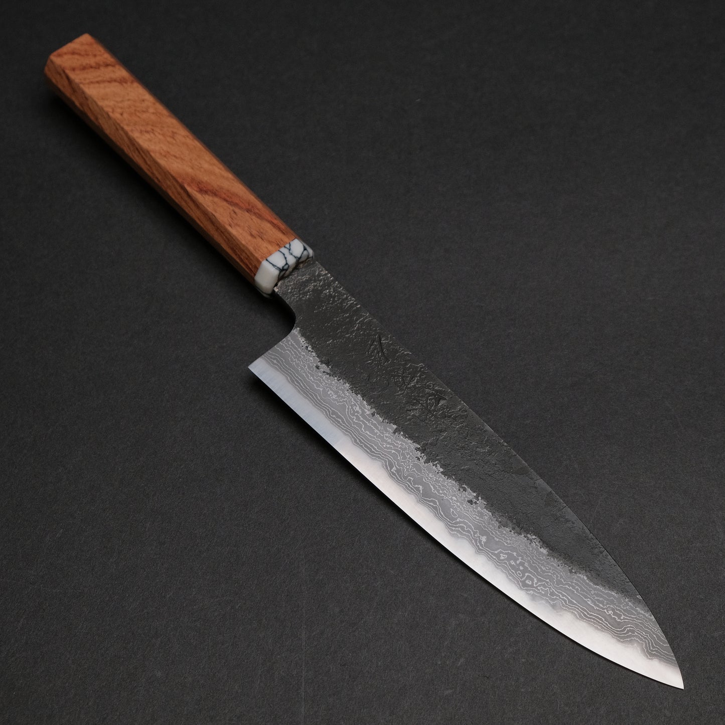 Ajikataya White #2 Nashiji Damascus Petty 150  Rosewood x TQ Handle (#60)