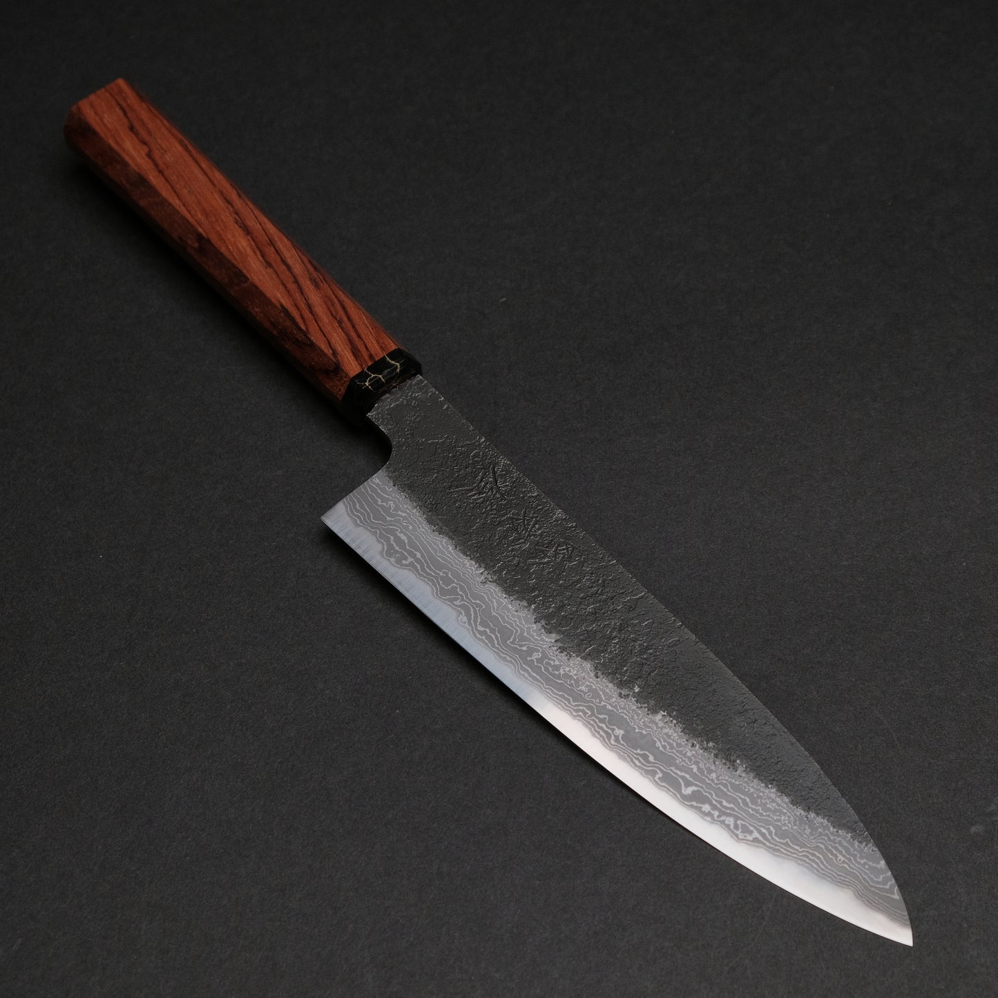 Ajikataya White #2 Nashiji Damascus Petty 150 Rosewood x TQP Handle (#59)