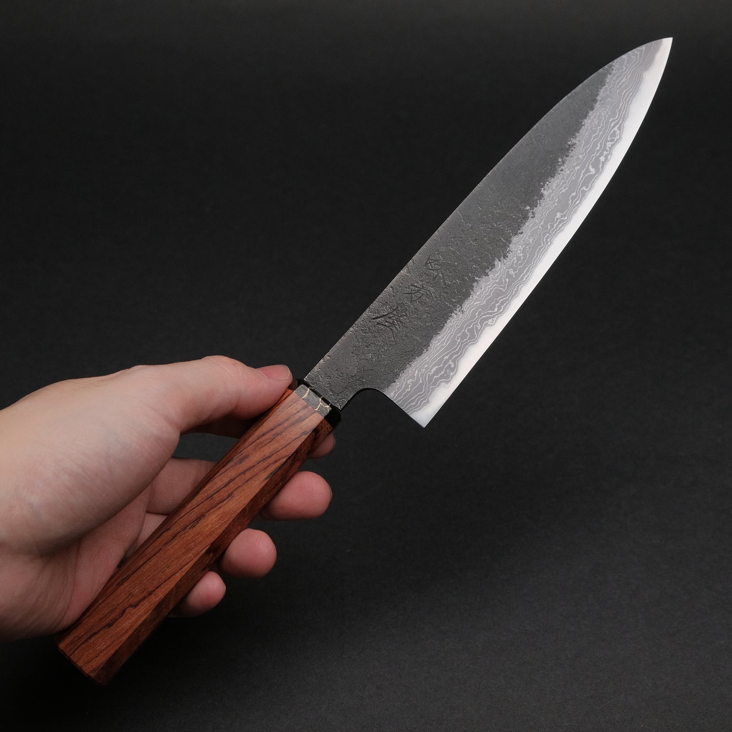 Ajikataya White #2 Nashiji Damascus Petty 150 Rosewood x TQP Handle (#59)