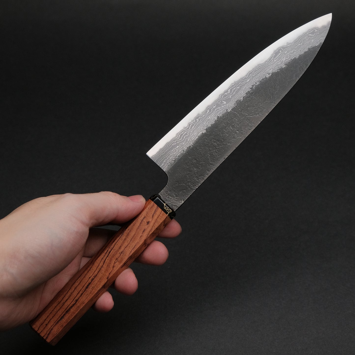 Ajikataya White #2 Nashiji Damascus Petty 150 Rosewood x TQP Handle (#59)