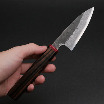 Ajikataya White #2 Nashiji Damascus Petty 85 Ebony x TQP Handle (#68)