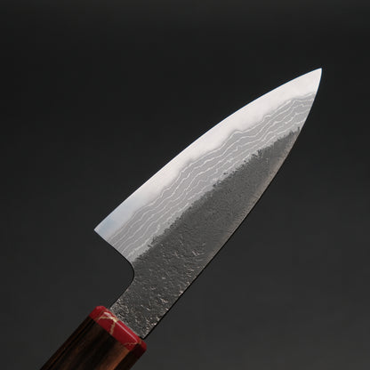 Ajikataya White #2 Nashiji Damascus Petty 85 Ebony x TQP Handle (#68)