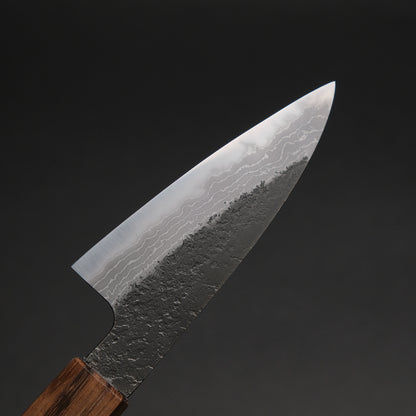 Ajikataya White #2 Nashiji Damascus Petty 85 Obankole Handle (#64)