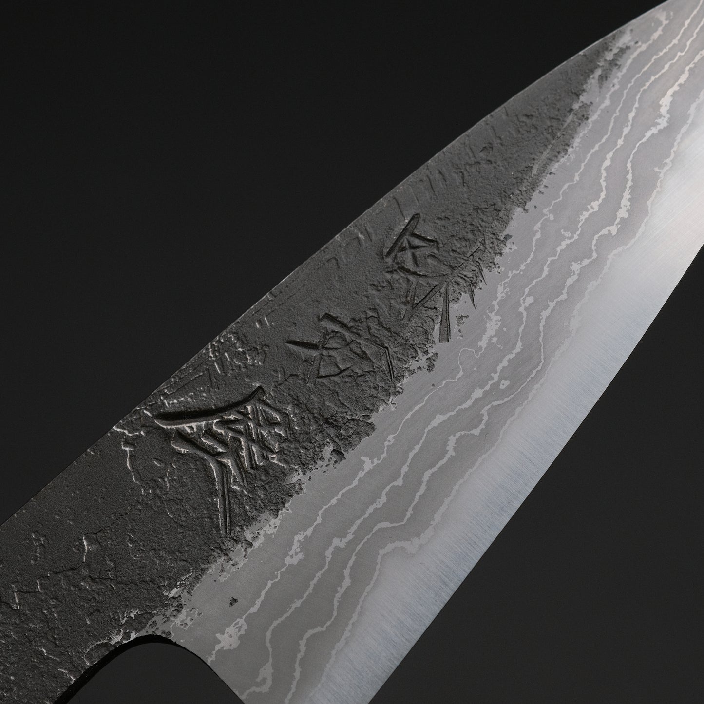 Ajikataya White #2 Nashiji Damascus Petty 85 Obankole Handle (#64)