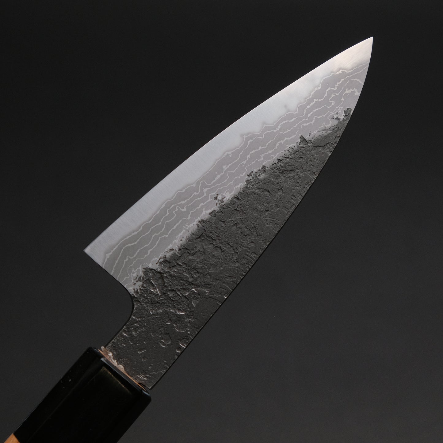 Ajikataya White #2 Nashiji Damascus Petty 85 Olive x Buffalo Horn Handle (#65)