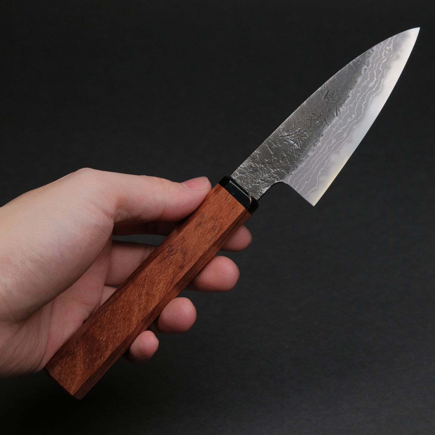 Ajikataya White #2 Nashiji Damascus Petty 85 Rosewood x TQP Handle (#66)