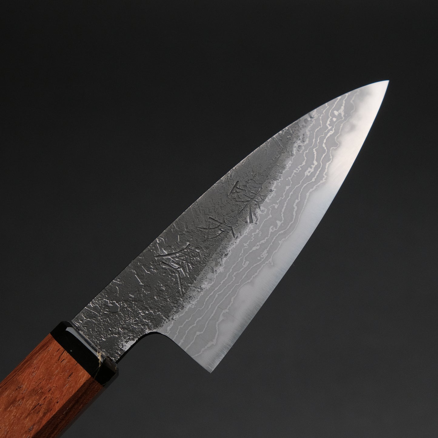 Ajikataya White #2 Nashiji Damascus Petty 85 Rosewood x TQP Handle (#66)