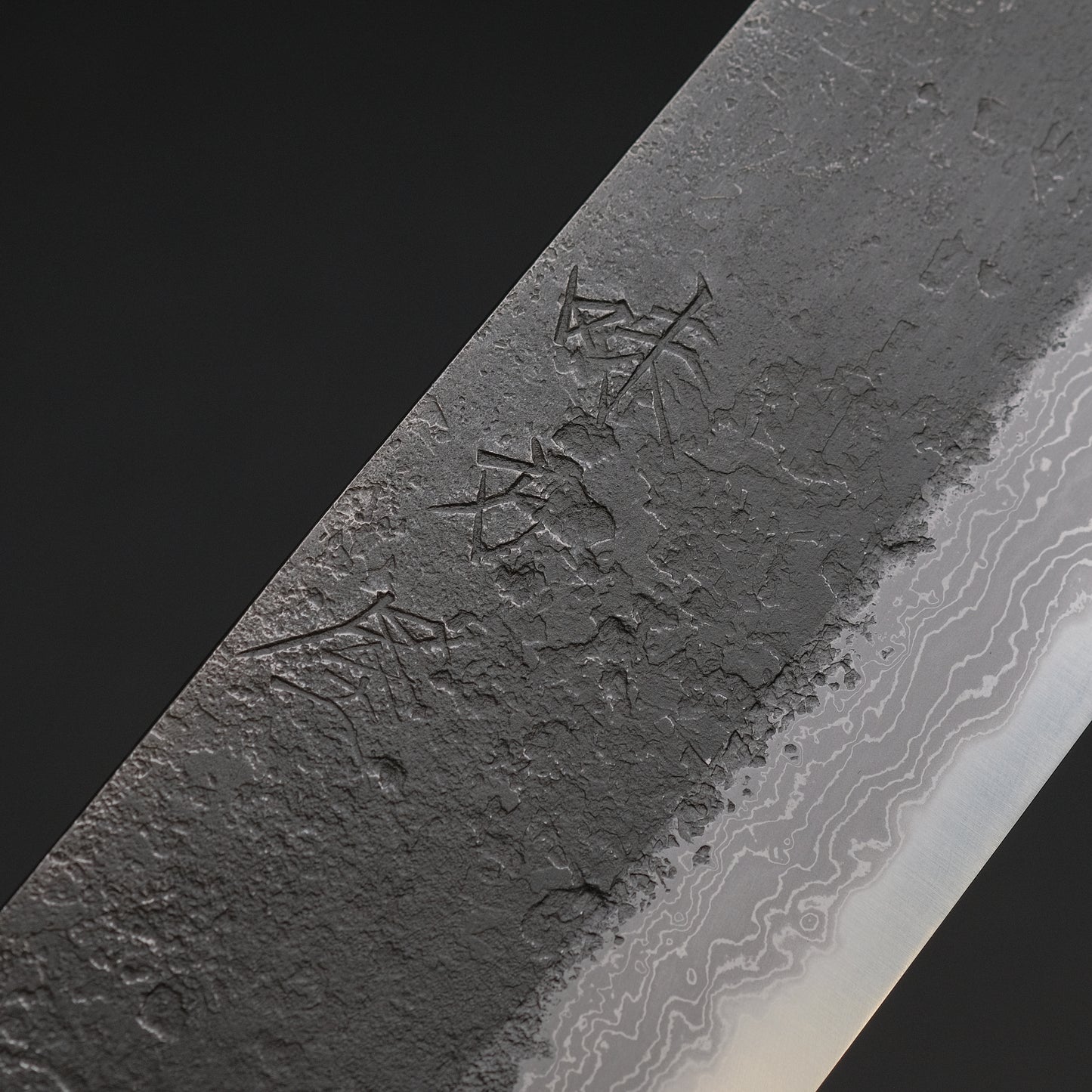 Ajikataya White #2 Nashiji Damascus Santoku 180 Olive x Buffalo Horn Handle (#51)