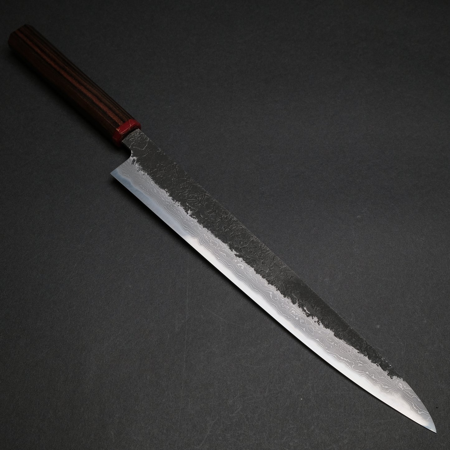 Ajikataya White #2 Nashiji Damascus Sujihiki 270 Ebony x TQP Handle (#38)