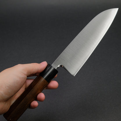 Akifusa Powder Metal Steel Santoku 165mm Tanwood Handle