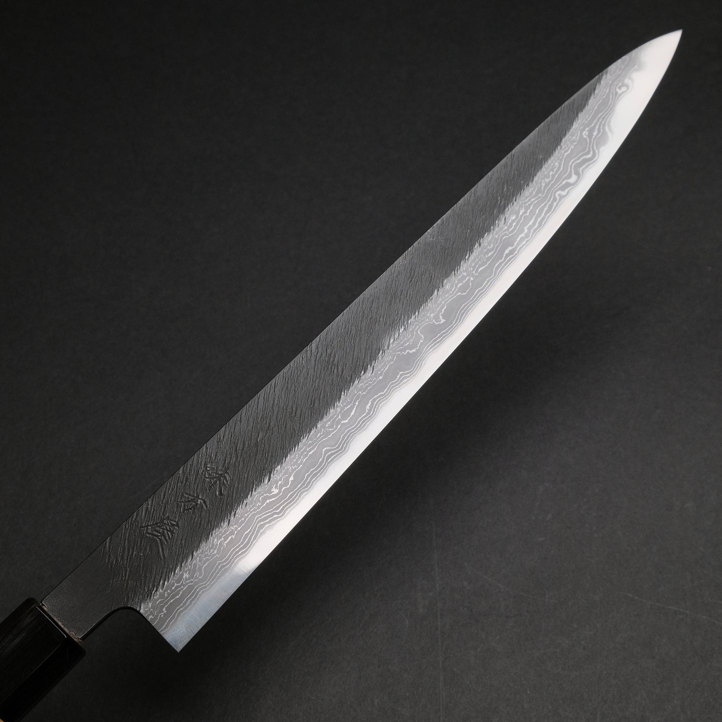 Ajikataya White #2 Matsuba Damascus Sujihiki 270 Olive x Buffalo Horn Handle (#01)