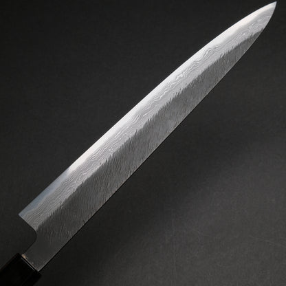 Ajikataya White #2 Matsuba Damascus Sujihiki 270 Olive x Buffalo Horn Handle (#01)