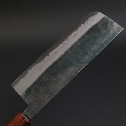 Hitohira Echizen NB White #2 Kurouchi Damascus Nakiri 165mm Walnut Handle (Rengas Ferrule)