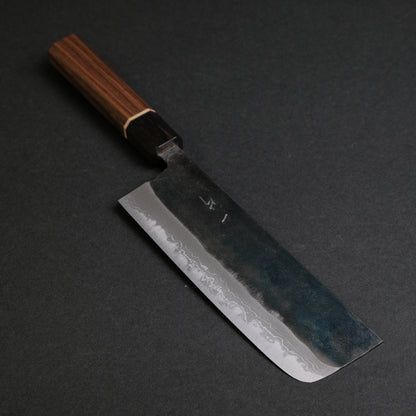 Hitohira Echizen NB White #2 Kurouchi Damascus Nakiri 165mm Walnut Handle (Ziricote Ferrule)